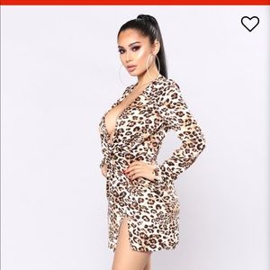 Satin leopard dress